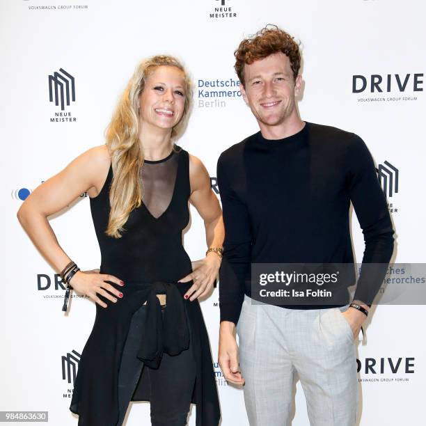Judo athlete Julia Dorny and German actor Artjom Gilz during the 8th edition of the Berlin concert series 'Neue Meister' at Volkswagen Group Forum...