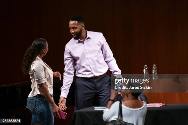 Ndaba Mandela attends In Conversation With Lydia Polgreen, Editor-in-Chief, HuffPost and Ndaba Mandela, Grandson Of Nelson Mandela at Brooklyn Public...