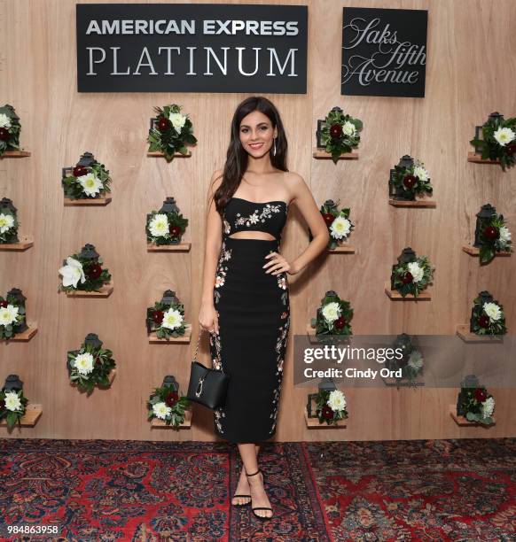 Actress & Singer Victoria Justice attends as Saks And American Express Platinum celebrate the "Shop Saks With Platinum" benefit launch with a summer...