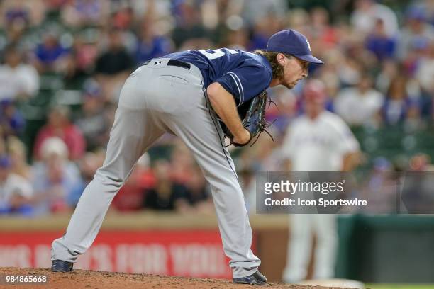 San Diego Padres Pitcher Matt Strahm comes on in relief during the game between the San Diego Padres and Texas Rangers on June 26, 2018 at Globe Life...