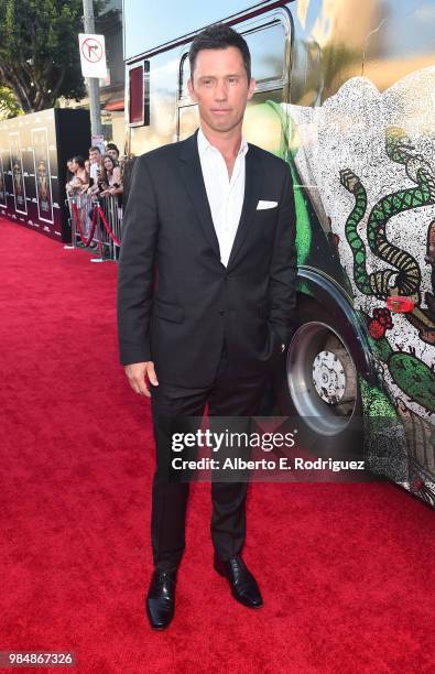 Actor Jeffrey Donovan attends the premiere of Columbia Pictures' "Sicario: Day Of The Soldado" at Regency Village Theatre on June 26, 2018 in...