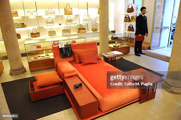 Patricia Urquiola creations are displayed during "Design Details" by Molteni & C and Salvatore Ferragamo on April 15, 2010 in Milan, Italy.