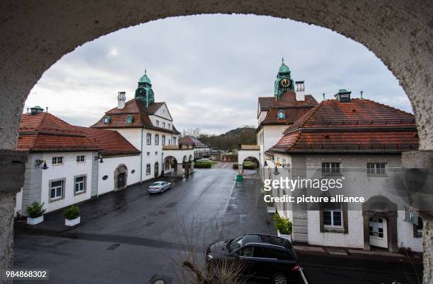 The entrance of the historical bath houses in Bad Nauheim, Germany, 19 January 2018. The spa city will decide over the planning for a new thermal...