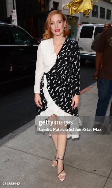 Jessica Chastain is seen on June 26, 2018 in New York City.