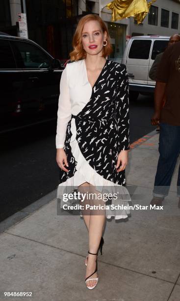 Jessica Chastain is seen on June 26, 2018 in New York City.