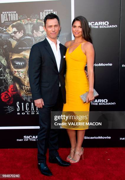 Actor Jeffrey Donovan and wife Michelle Woods attend the premiere of Columbia Pictures' Sicario: Day of the Soldado on June 26 in Westwood,...