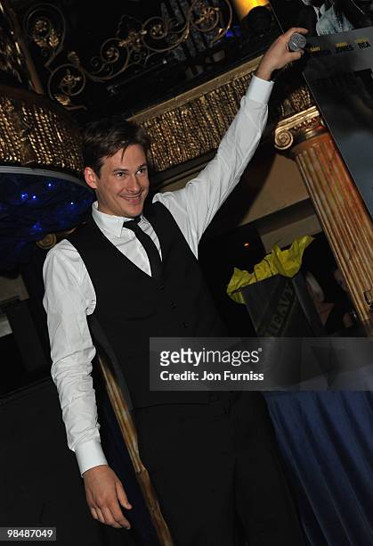 Actor and singer Lee Ryan performs onstage during 'The Heavy' film premiere after party at the Cafe de Paris on April 15, 2010 in London, England.