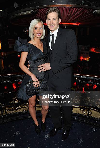 Actor and singer Lee Ryan and Sammi Miller attend 'The Heavy' film premiere after party at the Cafe de Paris on April 15, 2010 in London, England.