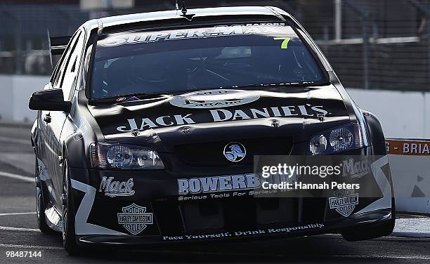 Todd Kelly drives for Jack Daniel's Racing during practice for the Hamilton 400, which is round four of the V8 Supercar Championship Series, at the...