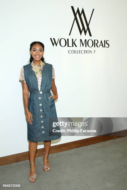 Chandler Kinney attends the Wolk Morais Collection 7 Fashion Show at The Jeremy Hotel on June 26, 2018 in West Hollywood, California.