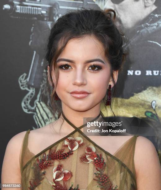 Isabella Moner attends Columbia Pictures' "Sicario: Day Of The Soldado" Premiere at Westwood Regency Theater on June 26, 2018 in Los Angeles,...