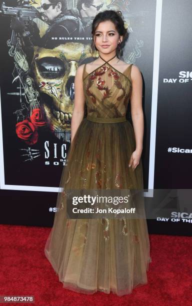 Isabella Moner attends Columbia Pictures' "Sicario: Day Of The Soldado" Premiere at Westwood Regency Theater on June 26, 2018 in Los Angeles,...