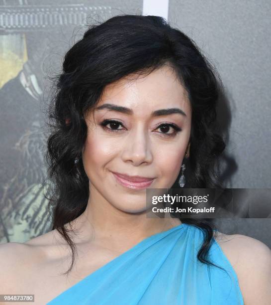 Aimee Garcia attends Columbia Pictures' "Sicario: Day Of The Soldado" Premiere at Westwood Regency Theater on June 26, 2018 in Los Angeles,...