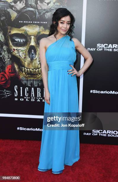 Aimee Garcia attends Columbia Pictures' "Sicario: Day Of The Soldado" Premiere at Westwood Regency Theater on June 26, 2018 in Los Angeles,...