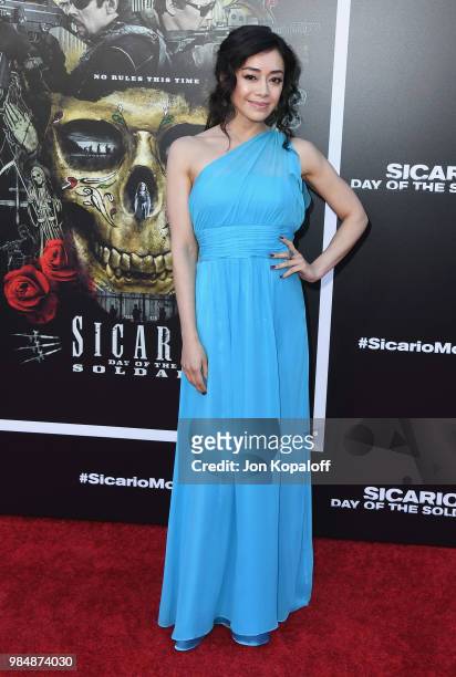 Aimee Garcia attends Columbia Pictures' "Sicario: Day Of The Soldado" Premiere at Westwood Regency Theater on June 26, 2018 in Los Angeles,...