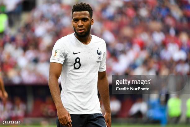 Thomas Lemar of France looks on during the 2018 FIFA World Cup Group C match between Denmark and France at Luzhniki Stadium in Moscow, Russia on June...