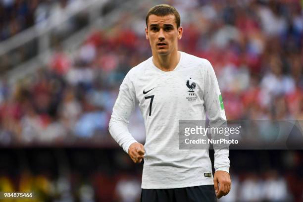 Antoine Griezmann of France pictured during the 2018 FIFA World Cup Group C match between Denmark and France at Luzhniki Stadium in Moscow, Russia on...