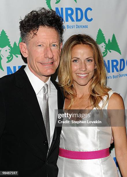 Singer/songwriters Lyle Lovett and Sheryl Crow attend the Natural Resources Defense Council's 12th annual "Forces for Nature" gala benefit at Pier...