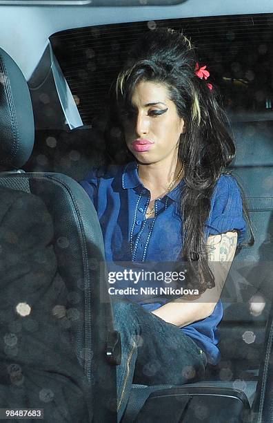 Amy Winehouse is seen on April 15, 2010 in London, England.