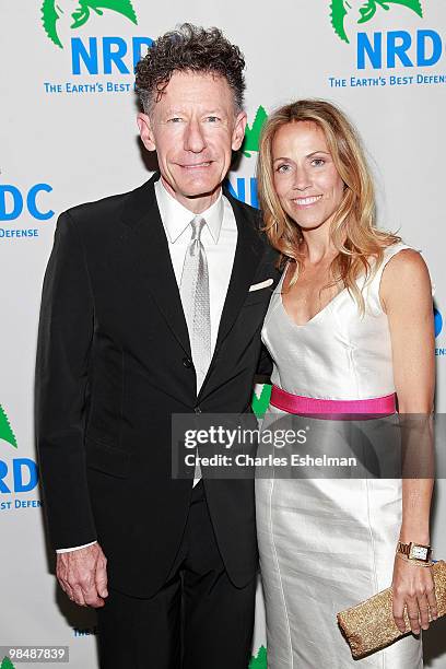 Singer/songwriters Lyle Lovett and Cheryl Crow attend the 12th annual "Forces for Nature" gala benefit at Pier Sixty at Chelsea Piers on April 15,...