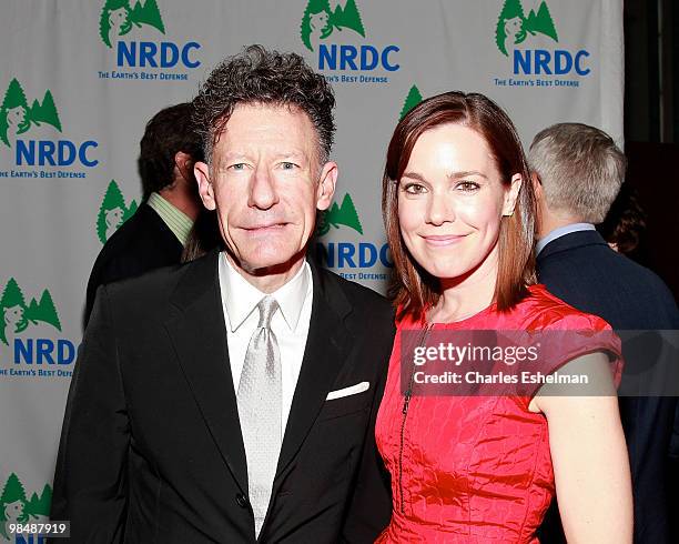 Singer/songwriter Lyle Lovett and fiancee April Kimble attend the 12th annual "Forces for Nature" gala benefit at Pier Sixty at Chelsea Piers on...