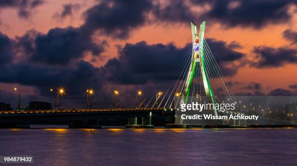 lekki-ikoyi bridge - nigeria city stock pictures, royalty-free photos & images