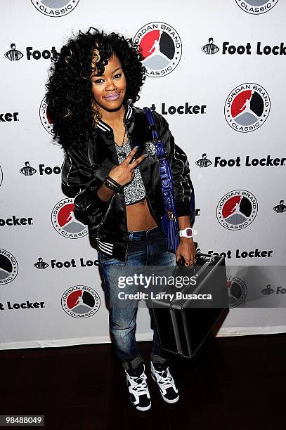 Rapper Teyana Taylor attends the 2010 Jordan Brand classic celebrity bowling event at Lucky Strike Lanes & Lounge on April 15, 2010 in New York City.