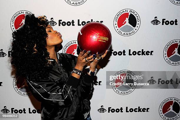 Rapper Teyana Taylor attends the 2010 Jordan Brand classic celebrity bowling event at Lucky Strike Lanes & Lounge on April 15, 2010 in New York City.