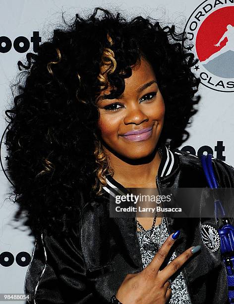 Rapper Teyana Taylor attends the 2010 Jordan Brand classic celebrity bowling event at Lucky Strike Lanes & Lounge on April 15, 2010 in New York City.