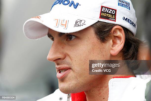 Adrian Sutil of Germany and Force India is seen in the paddock during previews to the Chinese Formula One Grand Prix at the Shanghai International...