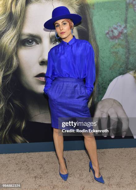 Noomi Rapace attends the Los Angeles premiere of the HBO limited series "Sharp Objects" at ArcLight Cinemas Cinerama Dome on June 26, 2018 in...