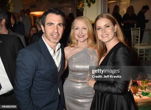 Chris Messina, Patricia Clark and Amy Adams attend HBO's Sharp Objects Los Angeles premiere at Boulevard3 on June 26, 2018 in Hollywood, California.