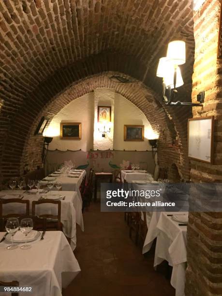 The oldest restaurant in the world, 'Sobrino de Botin' was established in 1725 and still serves traditional food to this day in Madrid, Spain, 15...