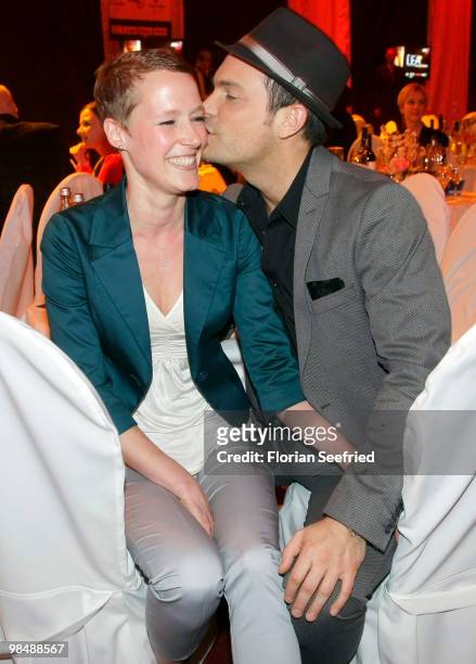 Singer Roger Cicero and girlfriend Kathrin Clasen attend the 'LEA - Live Entertainment Award 2010' at Color Line Arena at Hamburg on April 15, 2010...