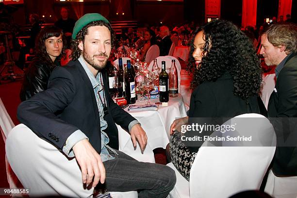 Singer Max Herre and former wife, singer Joy Maureen Denalane attend the 'LEA - Live Entertainment Award 2010' at Color Line Arena at Hamburg on...