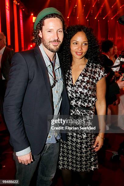 Singer Max Herre and former wife, singer Joy Maureen Denalane attend the 'LEA - Live Entertainment Award 2010' at Color Line Arena on April 15, 2010...