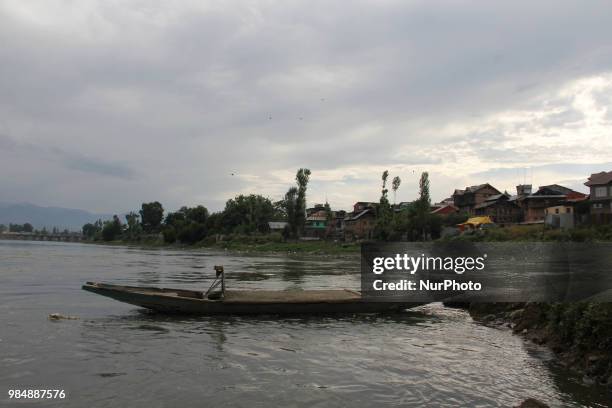 View of River Jehlum in Sopore, District Baramulla, Jammu and Kashmir, India, on 27 June 2018.
