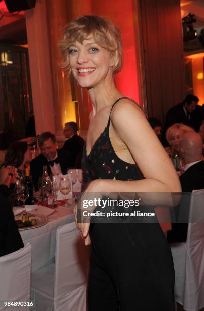 Actress Heike Makatsch celebrating at the 45th German Film Ball in the Bayerischer Hof in Munich, Germany, 20 January 2018. Photo: Ursula Düren/dpa