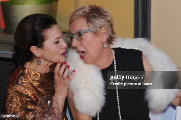 Actress Hannelore Elsner and writer Doris Doerrie celebrating at the 45th German Film Ball in the Bayerischer Hof in Munich, Germany, 20 January...