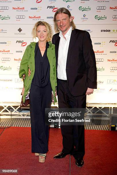 Manager Frank Otto and wife Stephanie Otto attend the 'LEA - Live Entertainment Award 2010' at Color Line Arena at Hamburg on April 15, 2010 in...