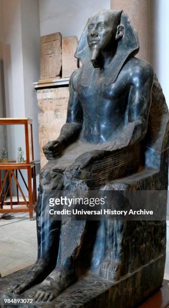Diorite statue of King Cephren. Builder of the second Pyramid at Giza. Egypt. Khafra. Khafre. Khefren or Cephren) was an ancient Egyptian king of 4th...