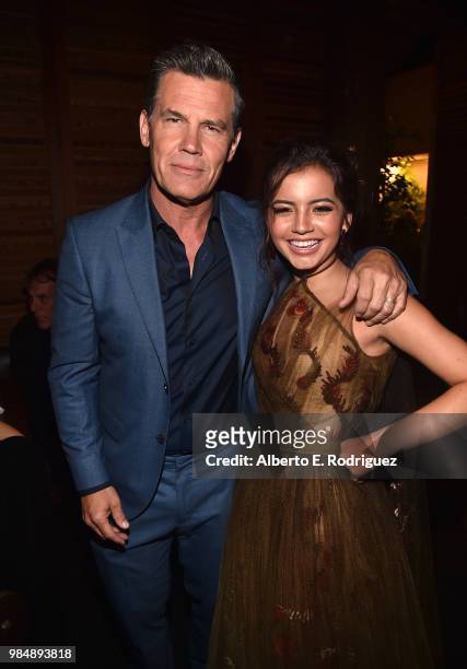 Actors Josh Brolin and Isabella Moner attend the after party for the premiere of Columbia Pictures' "Sicario: Day Of The Soldado" at Regency Village...