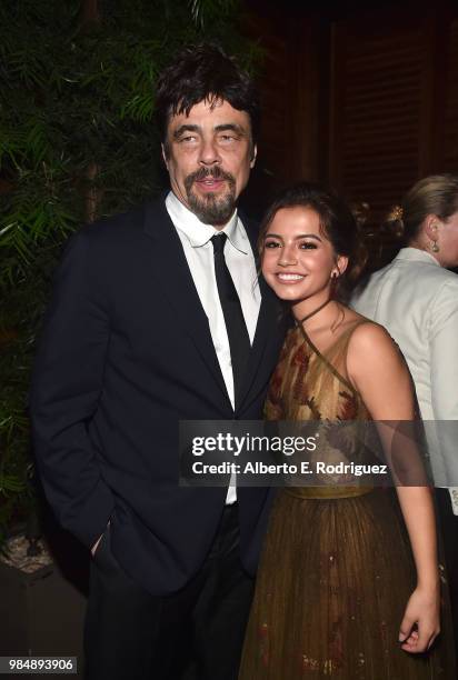 Actors Benicio del Toro and Isabella Moner attend the after party for the premiere of Columbia Pictures' "Sicario: Day Of The Soldado" at Regency...