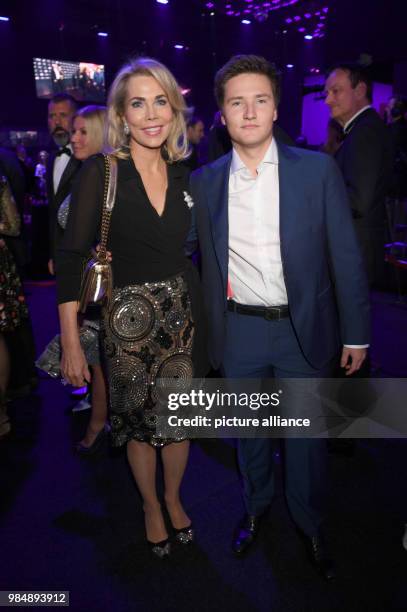 Gabriele Inaara Begum Aga Khan and her son Prince Aly Muhammad Aga Khan pictured at the Kitz Race Club Party 2018 in Kitzbuehel, Austria, 20 January...