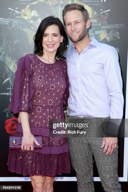 Perrey Reeves and Aaron Endress-Fox attend the premiere of Columbia Pictures' "Sicario: Day Of The Soldado" at Regency Village Theatre on June 26,...