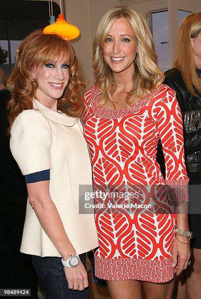 Actress Kathy Griffin and TV host Lara Spencer attend the Power Up Retreats Launch Party on April 15, 2010 in Los Angeles, California.