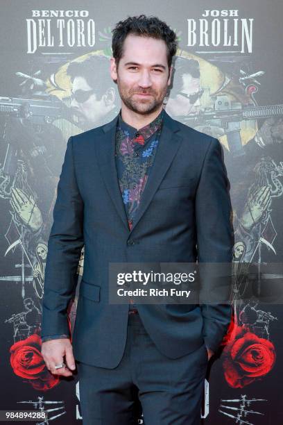 Manuel Garcia-Rulfo attends the premiere of Columbia Pictures' "Sicario: Day Of The Soldado" at Regency Village Theatre on June 26, 2018 in Westwood,...