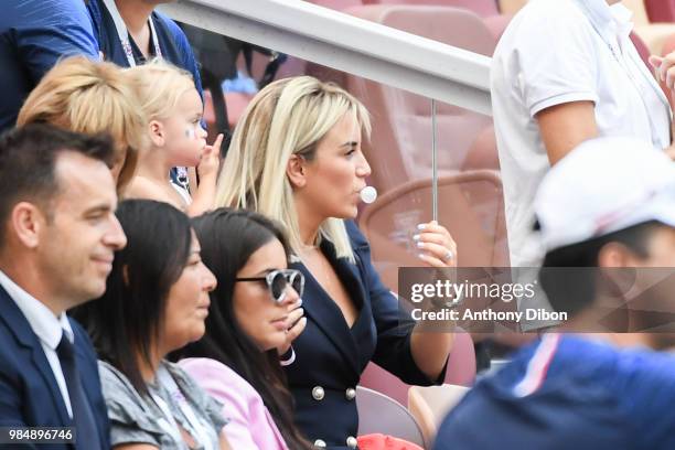 Erika Choperena girlfriend of Antine Griezmann during the FIFA World Cup Group C match between Denmark and France at Luzhniki Stadium on June 26,...