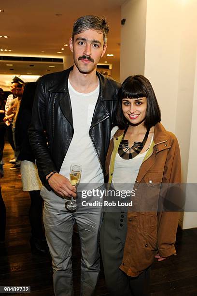 Designers Jeff Halmos and Lisa Mayock attend the Barneys New York Book Party for Todd Selby's book "The Selby" at Barneys New York on April 15, 2010...