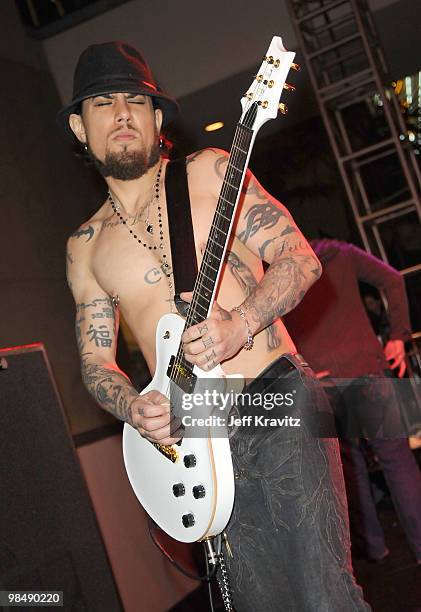 Dave Navarro performs with Camp Freddy at Hollywood & Highland Courtyard on April 15, 2010 in Hollywood, California.